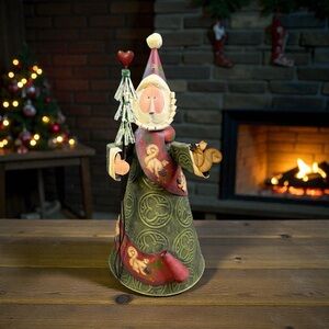 CHRISTMAS YULE WOODLAND SANTA FIGURINE – HAND-PAINTED – 16” TALL